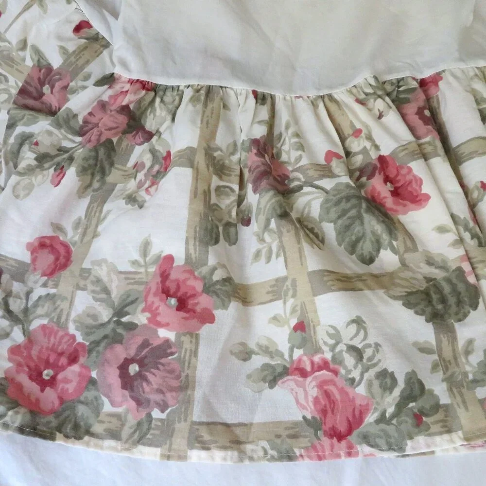 Vintage WestPoint Stevens Full Size Floral Lattice Bed Skirt 13.5